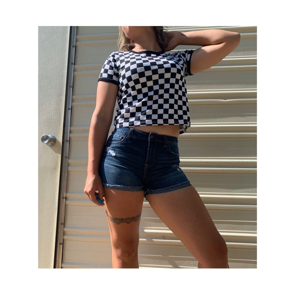 Checkered crop top